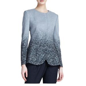 EUC Giorgio Armani Degrade-Print Snap-Front Wool Cashmere Gray Jacket